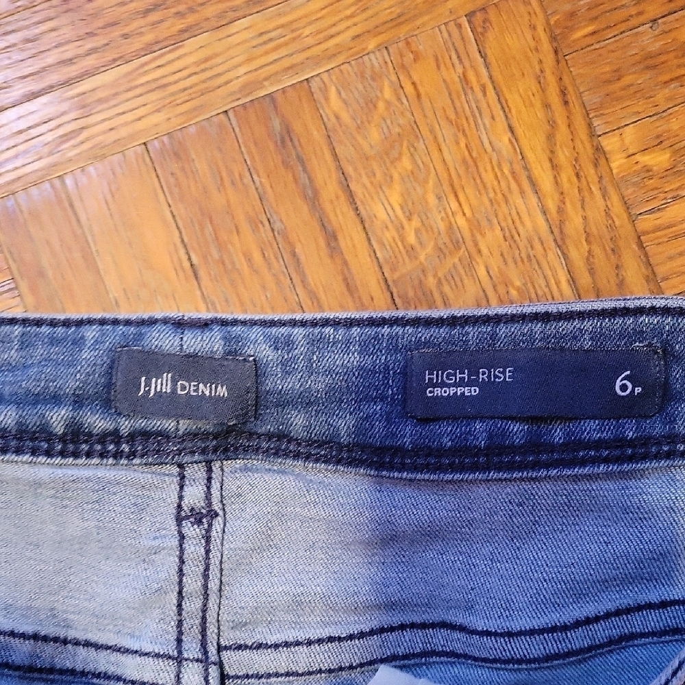 J. Jill High Rise Cropped Denim Jeans Size 6 Petite Cotton Blend Stretch - Picture 2 of 9